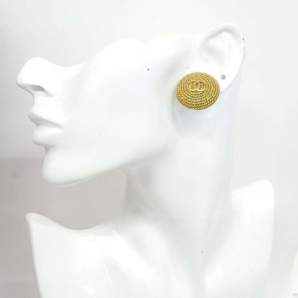 CHANEL Gold Logo Earrings - Picture 5 of 8